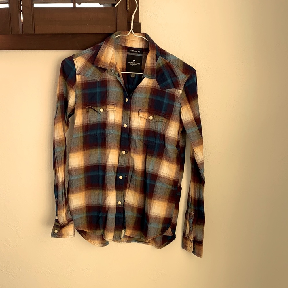 American Eagle Outfitters plaid flannel shirt size XS